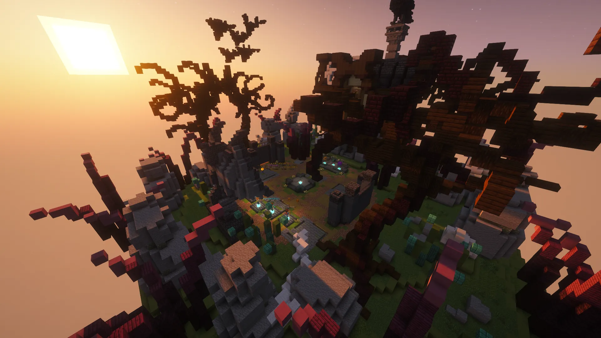 Der Survival-Spawn bei Sonnenuntergang